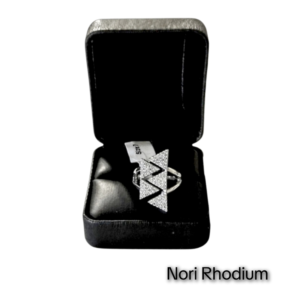 Nori Rhodium ~ Contemporary Geometric Style Ring Size 6.5 NWOT